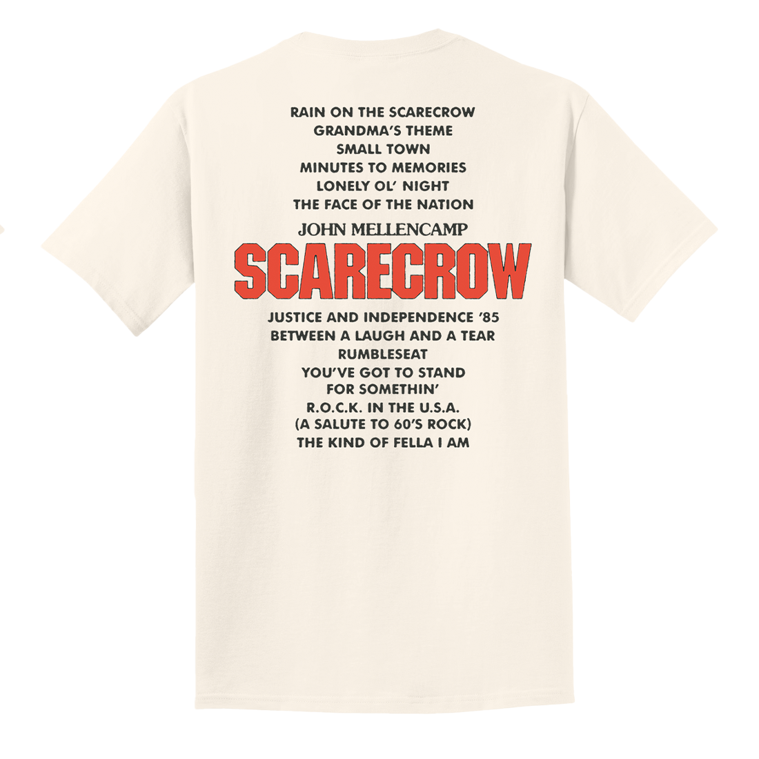 Scarecrow 40th Anniversary Track List T-Shirt Back